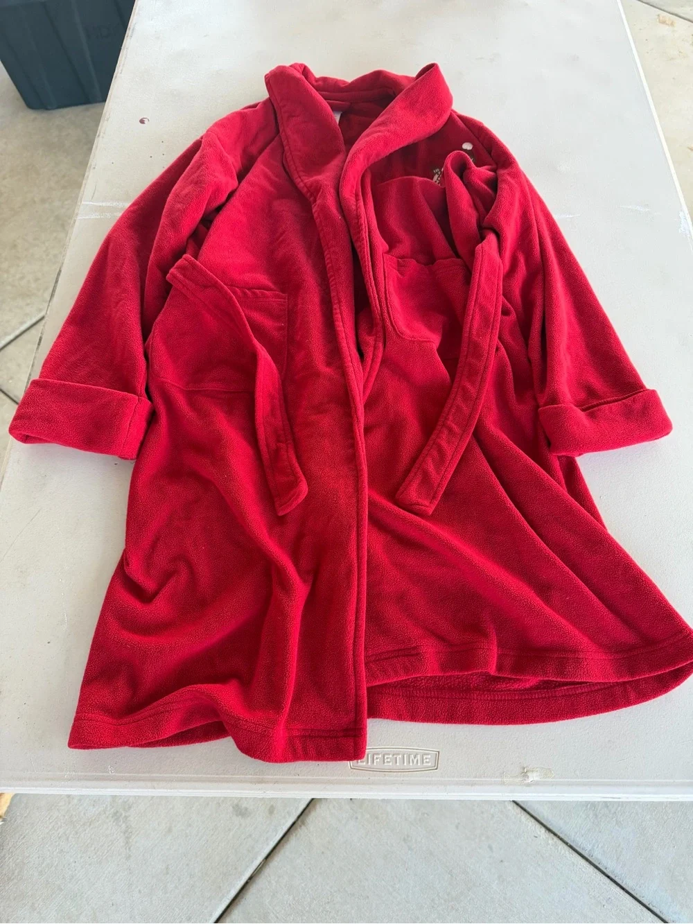Gymboree Bright Red Kids Robe With Snowman Patch